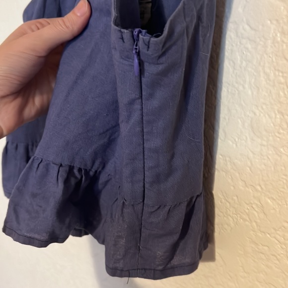 Denim colored cropped tank with ruffle - Picture 3 of 5